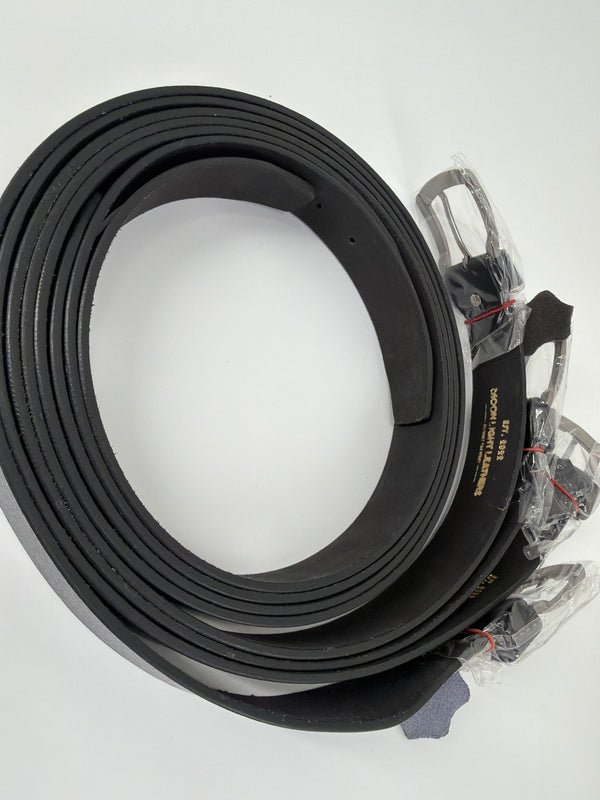 Black split leather belt