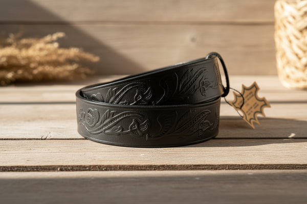 Premium leather design belt in brown