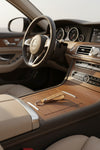 Tan leather loop keychain with metal ring