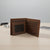 Crazy horse leather bifold wallet, front view