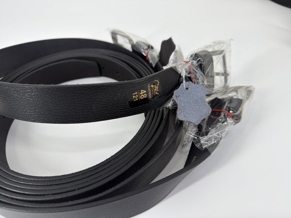 Black split leather belt