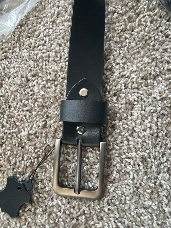 Premium black leather belt