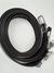 Black split leather belt with polished buckle on a clean studio background