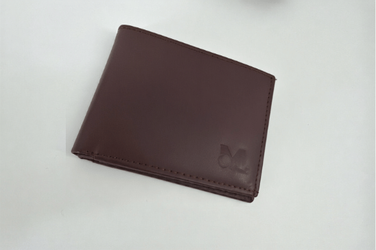 Classic brown leather bifold wallet in a clean premium product presentation