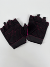 Pink leather workout glove in a clean product presentation